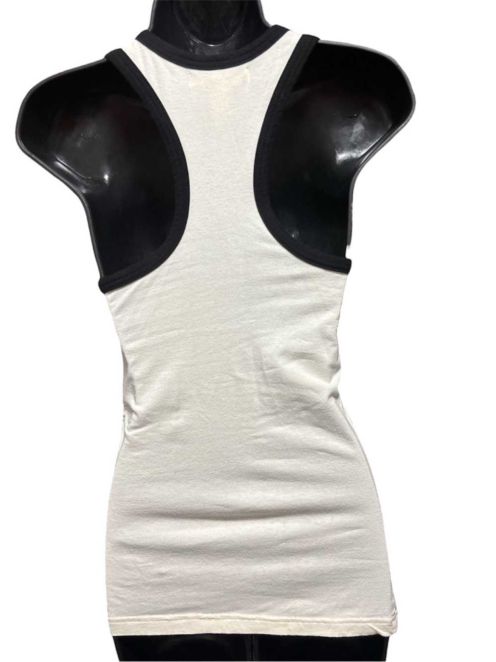 Vintage APPLE BOTTOMS Cream Racerback Tank Top Gold Graphic Side Drawstring NWOT - Picture 4 of 6